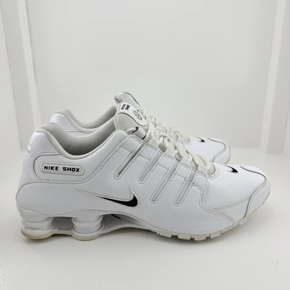 Nike Shox NZ Running Gym Training Sneakers White Black 501524-106 Men's Size 13
